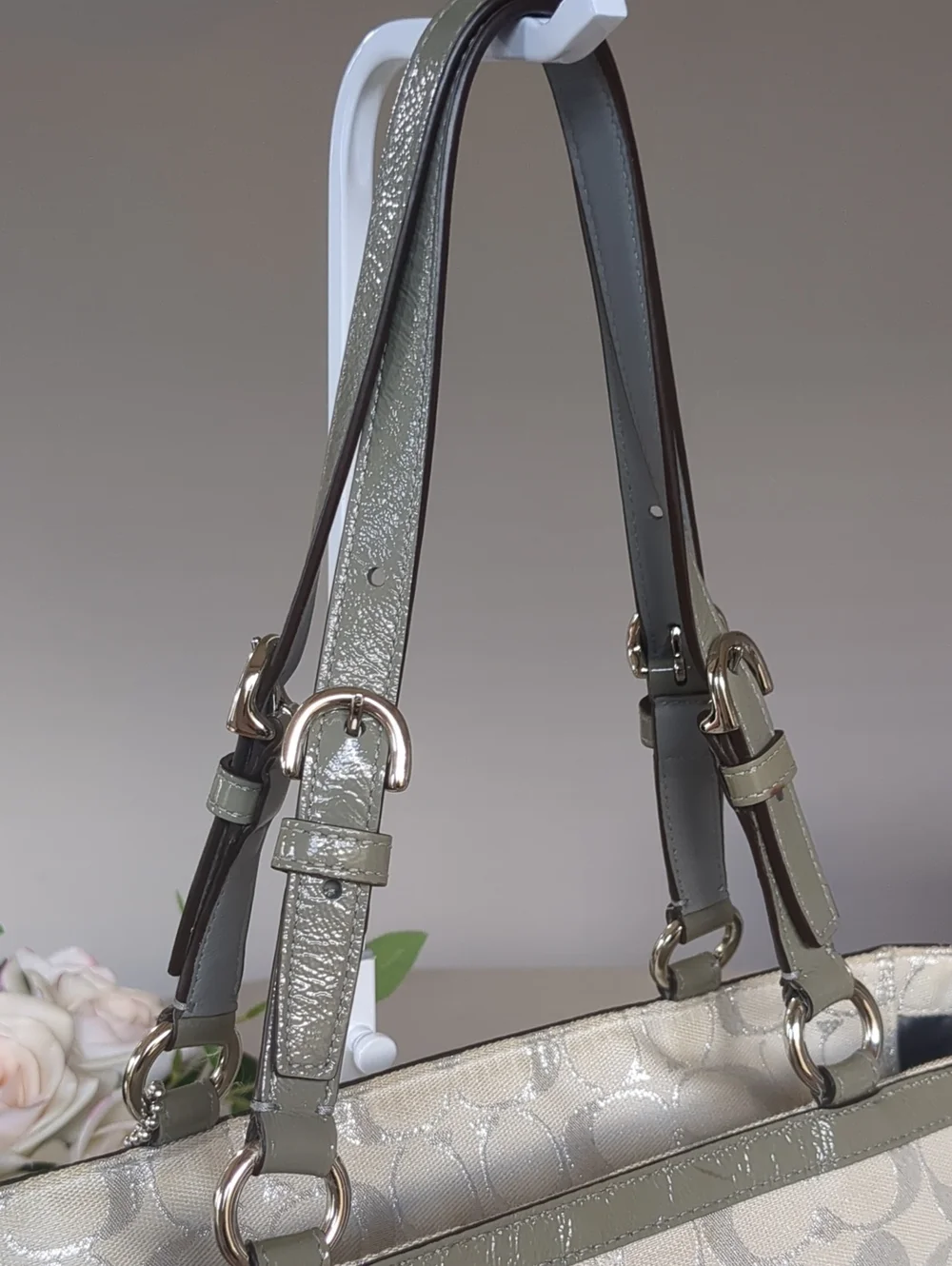 Coach F17724 Gallery Lurex Signature East West Tote